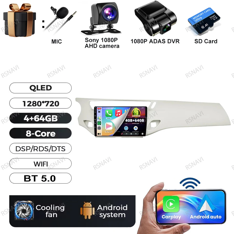 Autoradio Carplay Pour Citroën C3 DS3 2010 - 2016 GPS Navigation Vidéo Android Auto Stéréo Lecteur Multimédia 5G Wifi No 2din