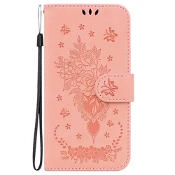 Chic Rose Flip Cover Wallet Case - Moto Edge S (Pink)
