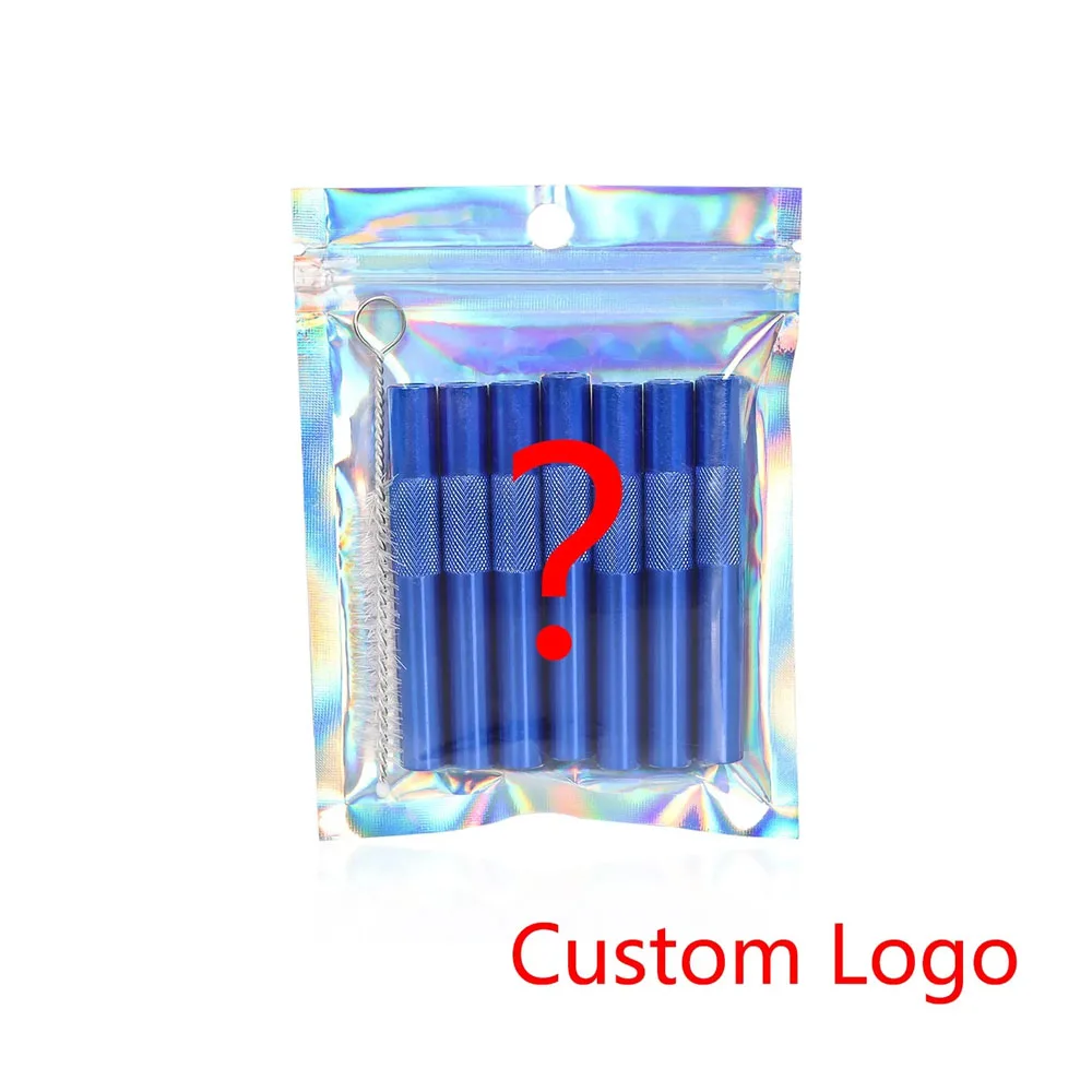 7pcs Aluminum Kit Tube Colorful Bag Herb Storage Pen Style stash jar Smoking Accessories