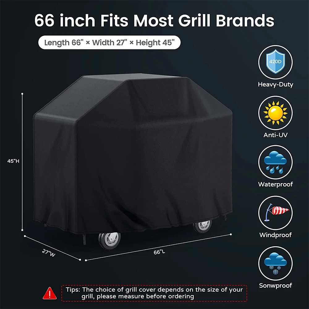 Barbecue Gas Grill Waterproof BBQ Cover Outdoor Heavy Duty Fade Weather Resistant Upgraded Material for Char Broil and More