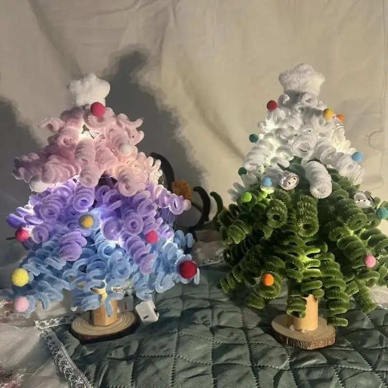 New Year Gift DIY Christmas Tree Set Children Home Bedroom Party Crafts Decorative Desktop Ornament for Xmas