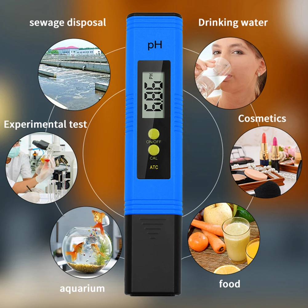PH Meter Aquarium Pocket Pen 0.01 High Precision for Water Quality Tester with 0-14 Measurement Range for Aquarium Swimming Pool