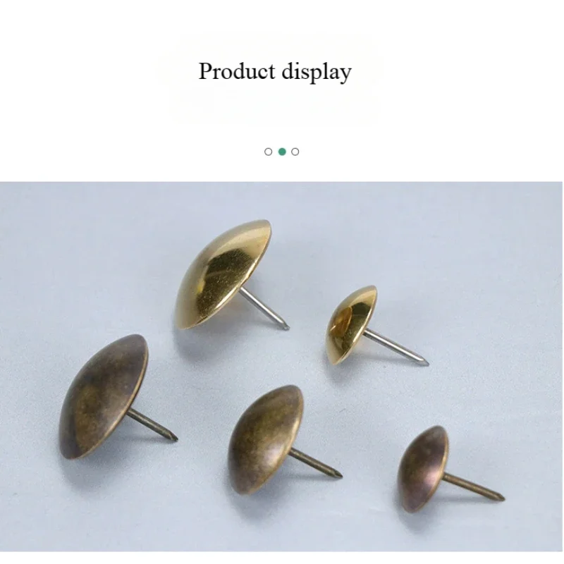 Brass Brasss Thumbtacks Sofa Nail Gold Bubble Thumb Tacks Big Head Soft Bag Door Nails Wooden Door Decoration Upholstery Foam