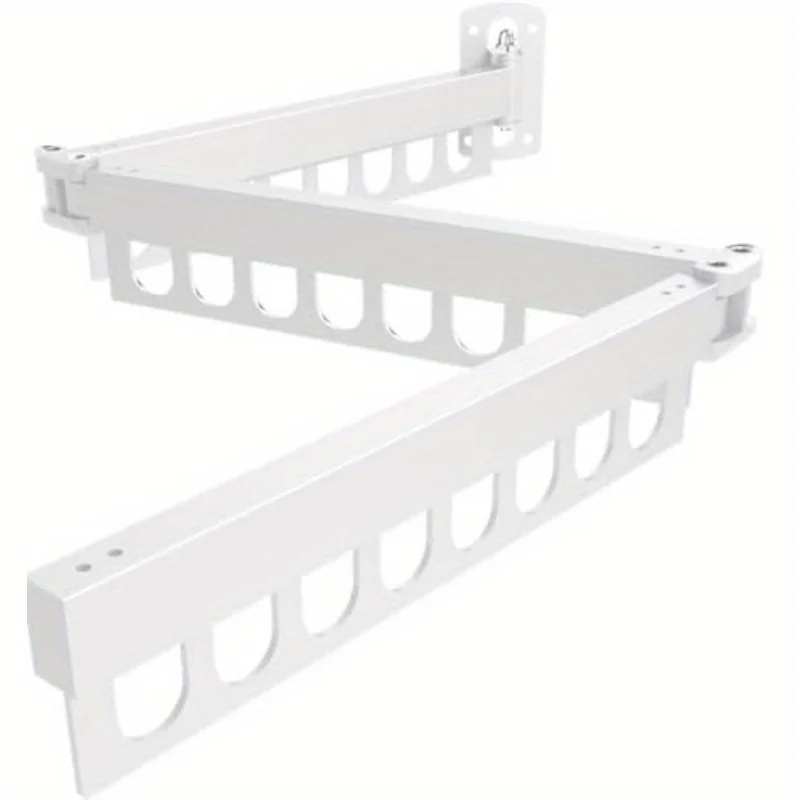 Foldable Wall Mounted Clothes Rack Carbon Steel Laundry Metal Strap Hanging Rack Home Folding
