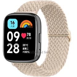 Braided Elastic Weave Nylon Strap - Vibrant Watch Band Bracelet - Redmi 3 Lite (Flesh pink)