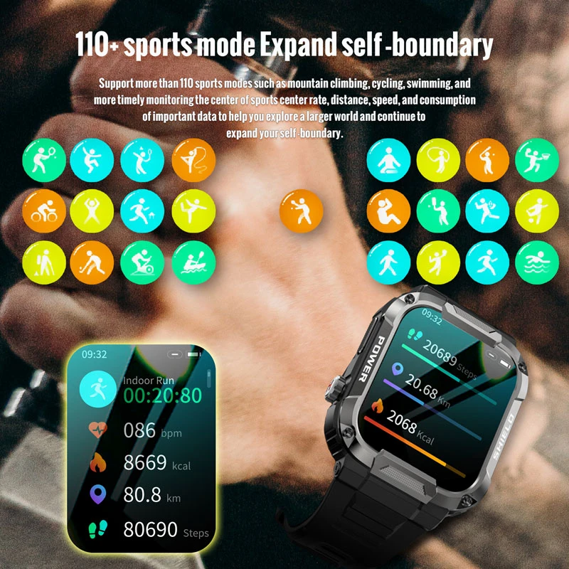Bluetooth Smart Military Watch | Military Smart Watches Men - Smart Men Xiaomi -