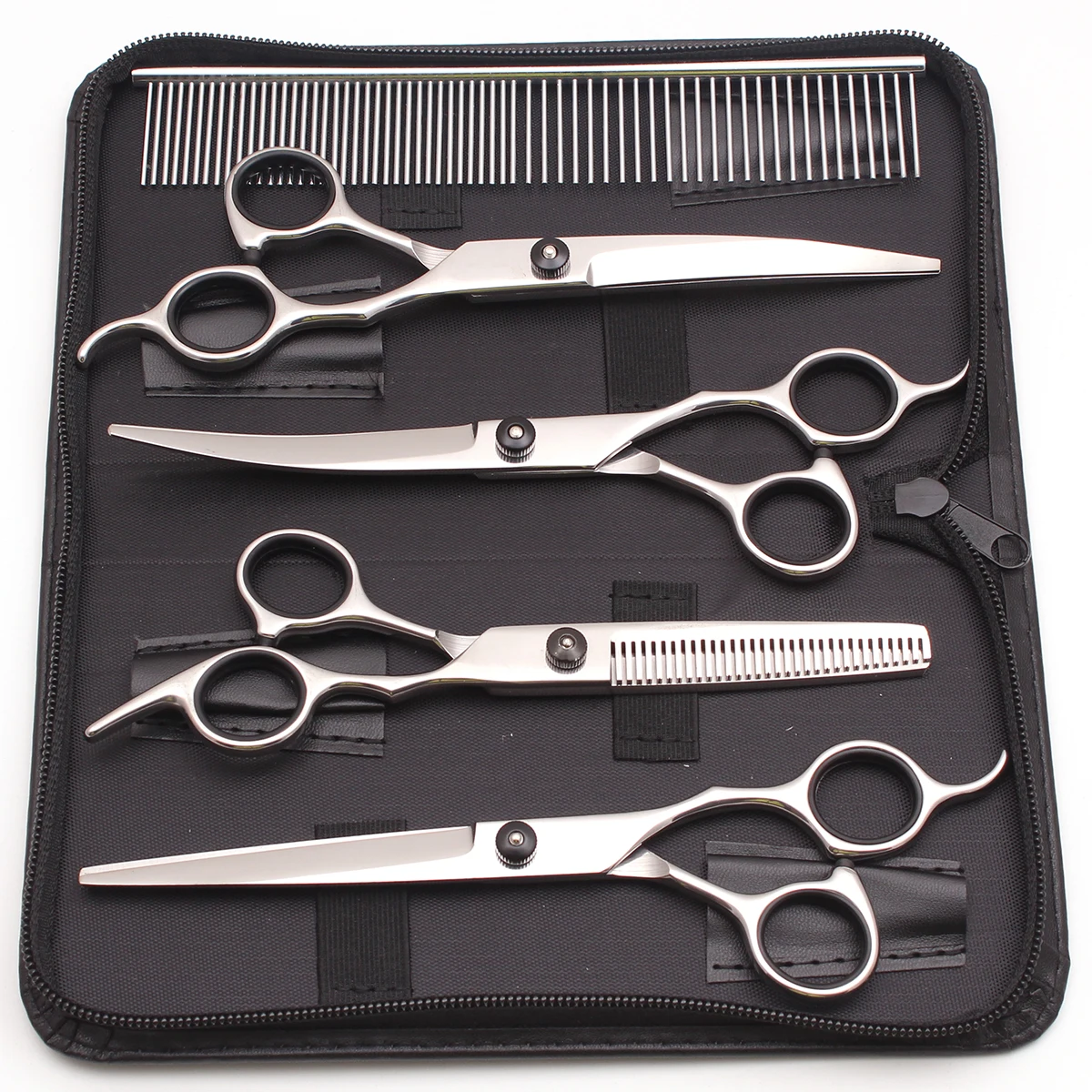 Dog Grooming Scissors 6" 7" Japan Stainless Thinning Shears Pet Hairdressing Scissors Curve Chunker Shears dog grooming scissors