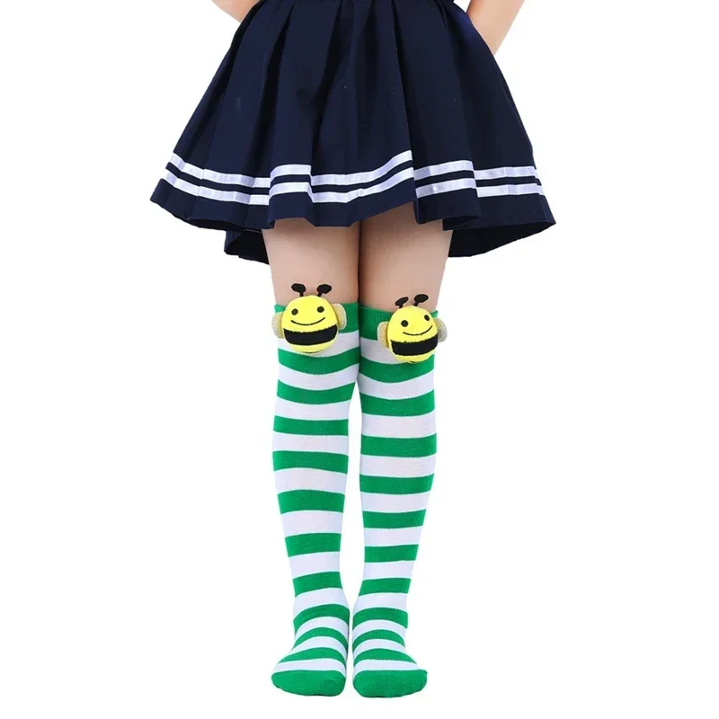 Halloween Knee High Socks Cosplay Striped Stockings for Halloween Girls Bee Costume 7-12Years children socks
