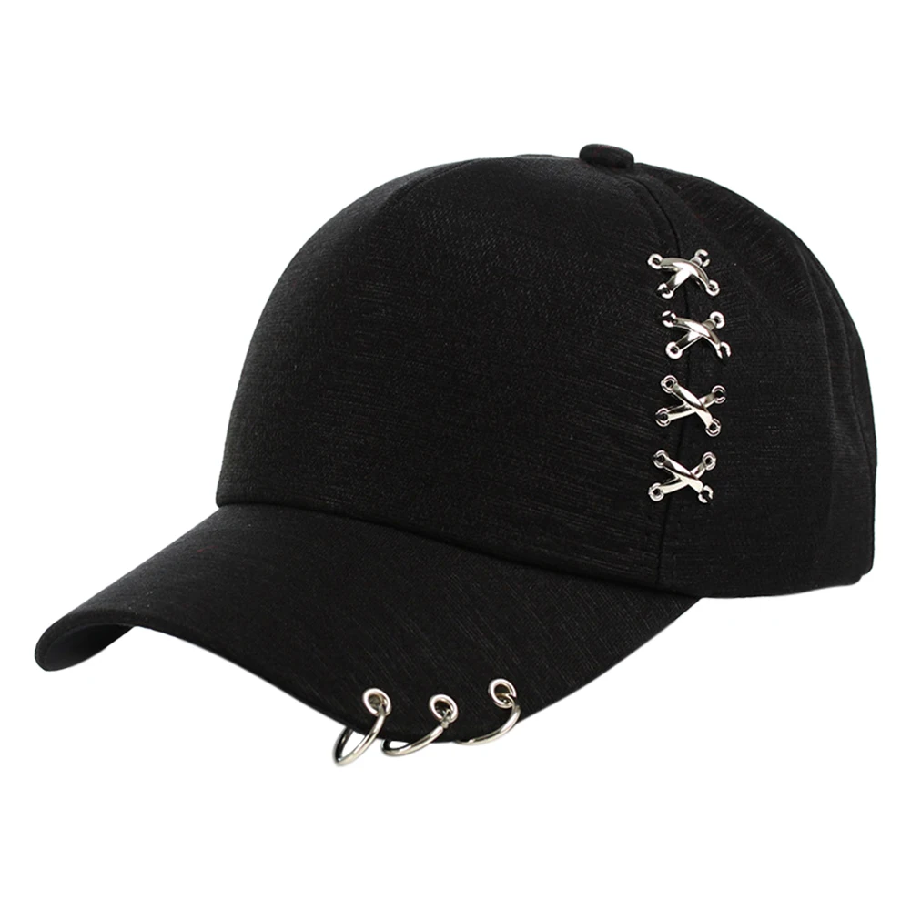 

Adjustable Metal Cross Baseball Cap Hip Hop Women's Baseball Cap With Ring Circle Snapback Hats For Men Women Unisex Dad Hat