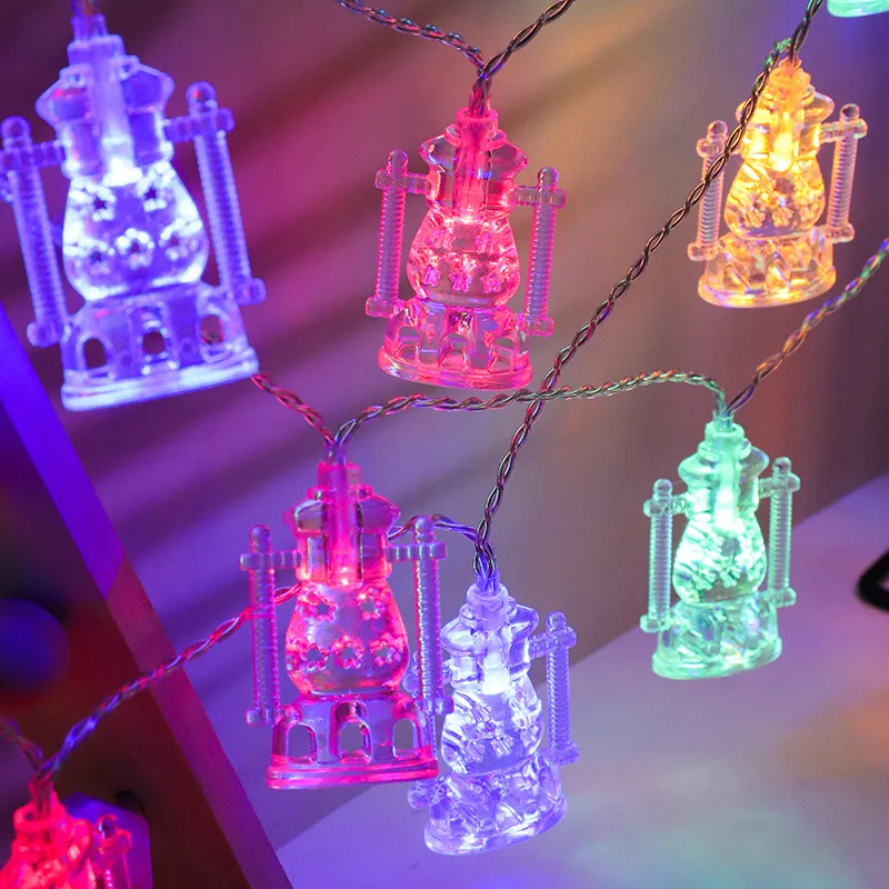 

10Pcs Eid Mubarak LED String Lights Ramadan Kareem Party Decoration Muslim Islamic Lamp For Home Eid al-Fitr Festival Supplies