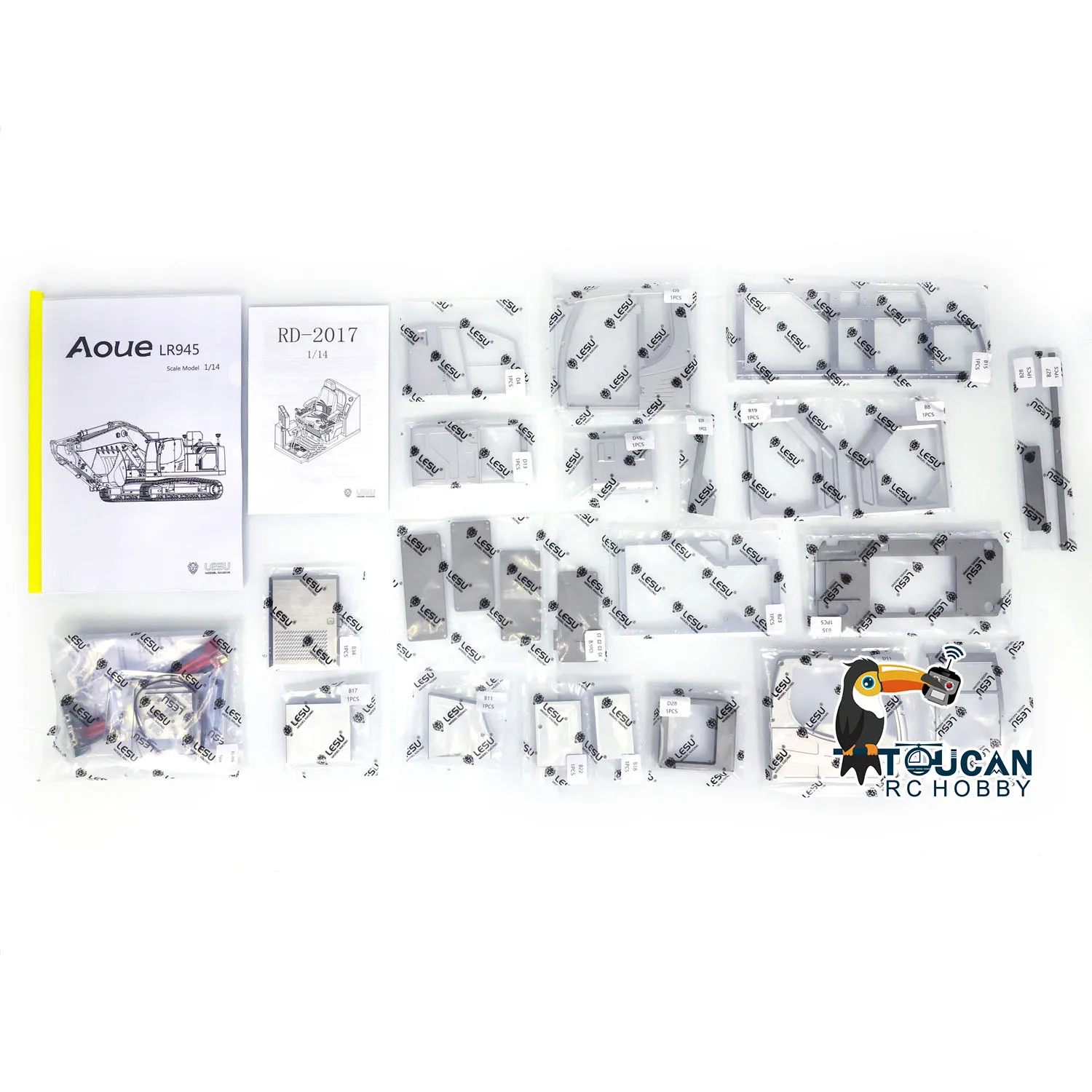 LESU LR945 KIT RC Hydraulic Metal Excavator Light System 1/14 Remote Controlled Digger Model Unpainted Unassembled Model TH22635 4