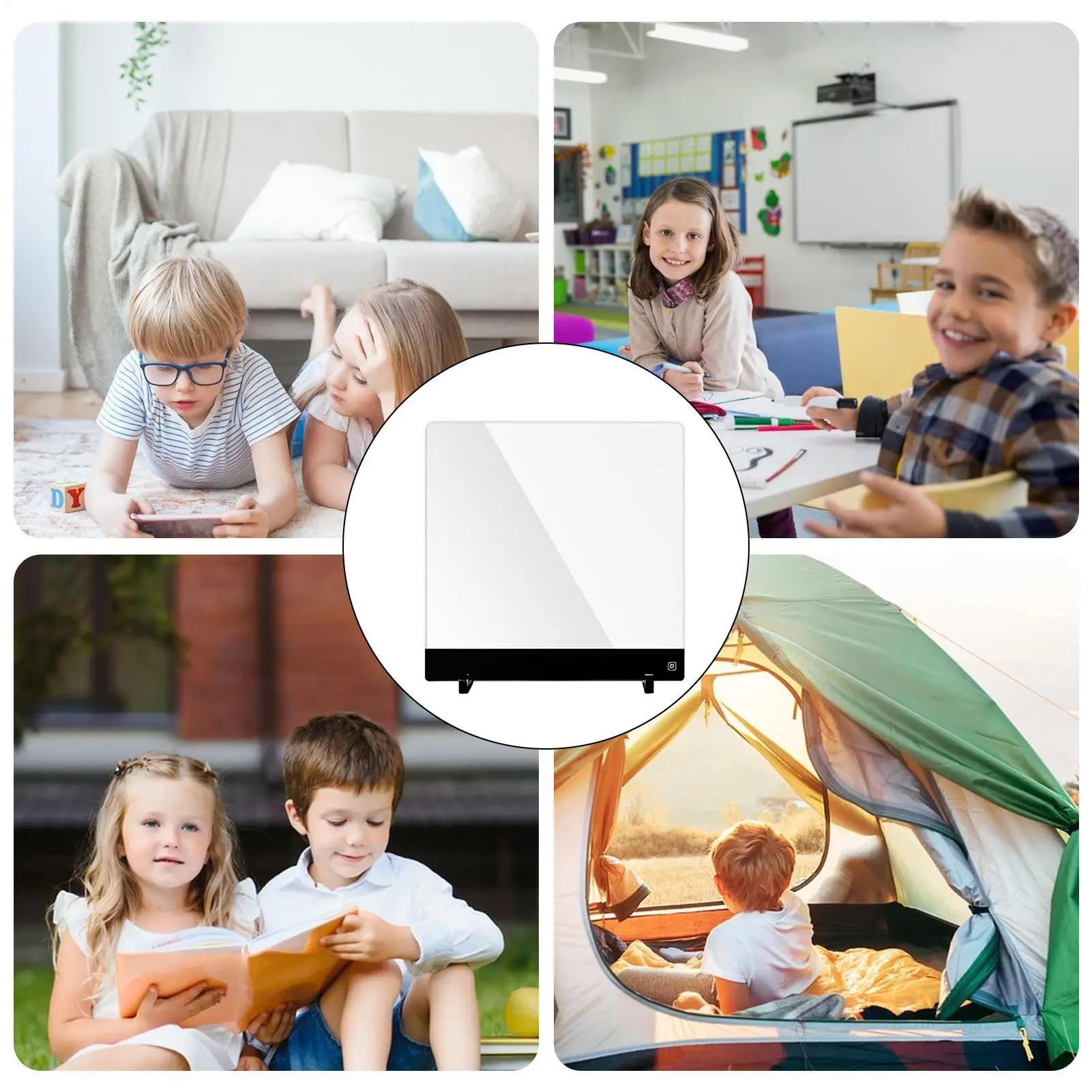 어린이용 LED 그림판, 충전식 4가지 모드, 쓰기 낙서 매트, 지울 수 있는 LED 메시지 보드, 7개의 마커 포함, 남아 여아용