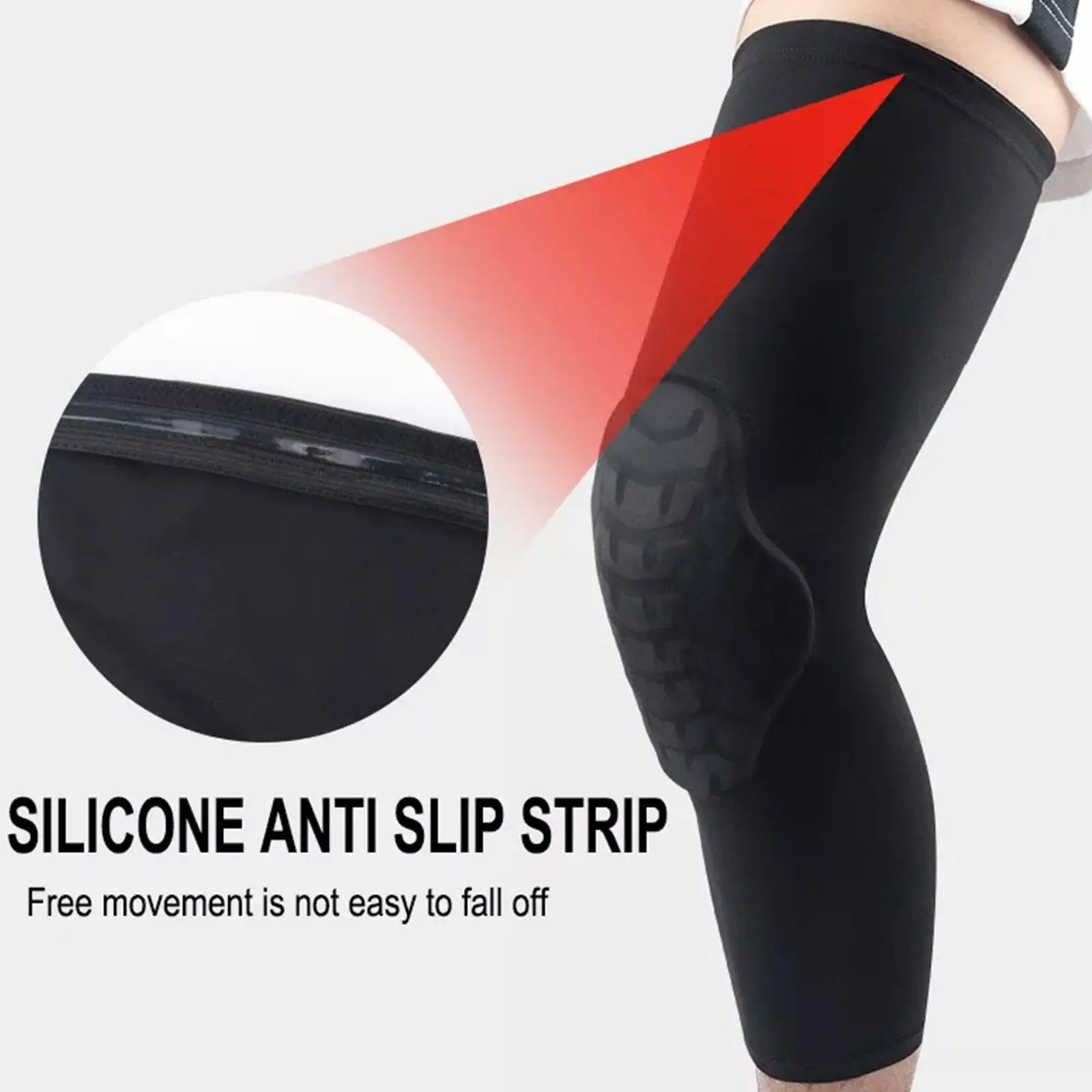 Outdoor Cycling Knee Pads Spandex Material Long Basketball Leg Sleeve Compression Sports Protective Gear For Fitness Exercise 4 Outdoor Cycling Knee Pads Spandex Material Long Basketball Leg Sleeve Compression Sports Protective Gear For Fitness Exercise 4