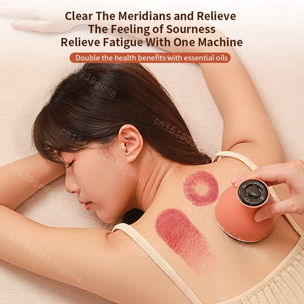 Electric Guasha Massager Meridian Brush Relieve Fatigue Back Neck Massage Relax Muscles Bian Stone Guasha Tool Physiotherapy 2