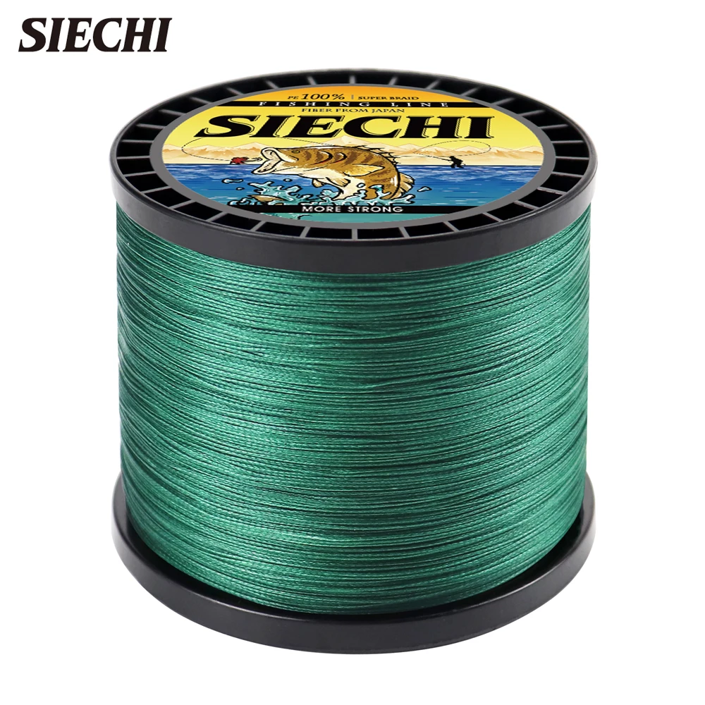 SIECHI X4 Strong 300M 500M 1000M 4 Strand Weaves PE Braided Fishing Line Multifilament Braid Wire 12LB 20LB 30LB 43LB 65LB 83LB