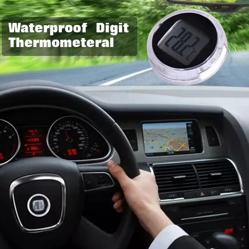 Medidor de temperatura Mini carro digital impermeável, Auto termômetro, Pet Gauge, Indoor Conveniente Sensor, Medidor de umidade