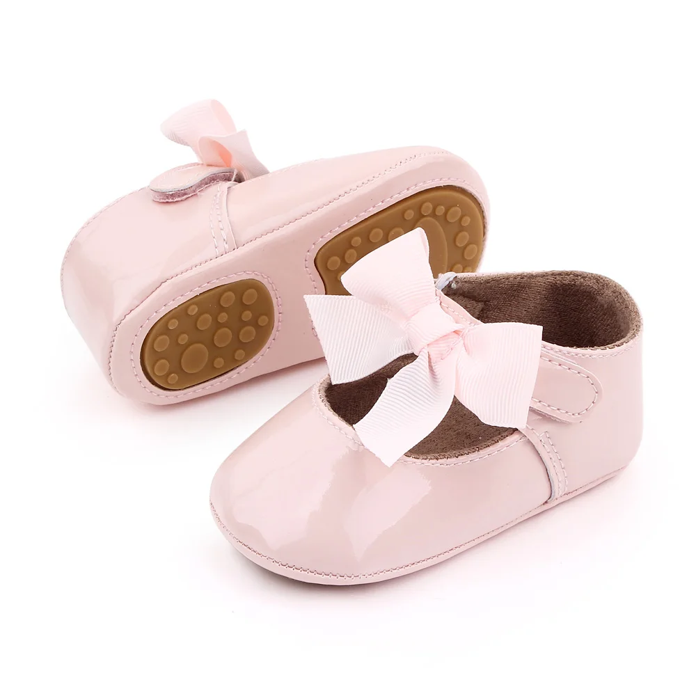 Baby Girl Princess Shoes High Quality PU and TPR Anti-slip Cute Bowknot Toddler Birthday Party Shoes for 0-18 M 2023 New Fashion 5