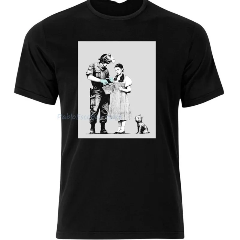 Stop And Search – Banksy – Graphic Cotton T Shirt Short & Long Sleeve For Youth Middle-Age The Elder Tee Shirt