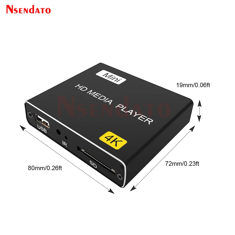 4K Full HD Media Multimedia Player For SD USB HDMI-Compatible AV Auto play Support 4K H.265 Multi Function HD Video Media Player