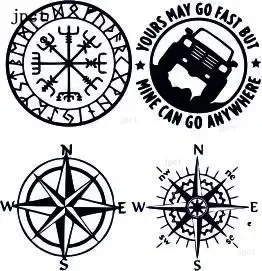 Scratch waterproof all kinds of compass cover car stickers, external accessories cartoon decorative window PVC decals