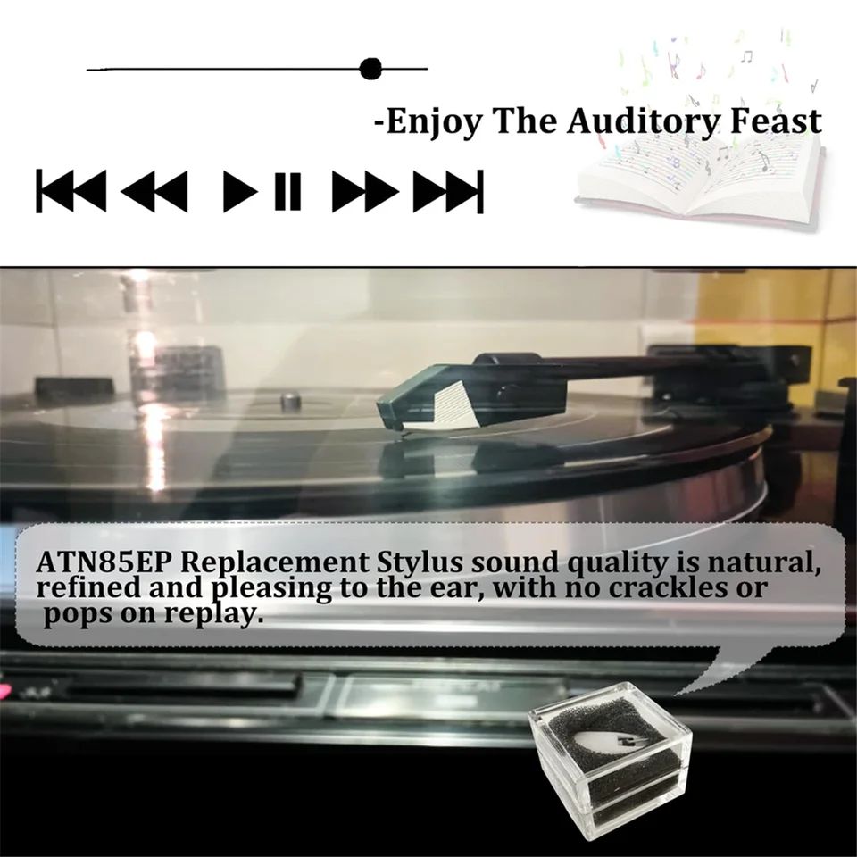 ATN85EP Replacement Stylus for AT85EP Compatible for Audio-Technica ATN85EP Elliptical Turntable Stylus for AT301EP YDH