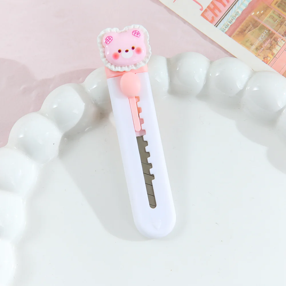공예용 종이칼 귀여운 동물 아트 용품 핑크 블루 미니 접이식 박스 커터 소형 수공구 DIY 스크랩북킹 커팅 나이프