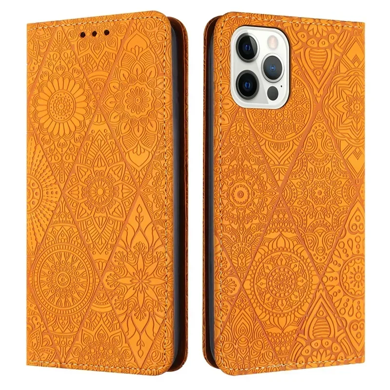 Vintage Flower Magnetic Leather Wallet Book Cover Case