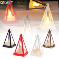 Dollhouse Candle Lamp Led Wind Light European Simulation Triangle Cande Light Miniature Desktop Night Lamp Model Decoration Toy 1
