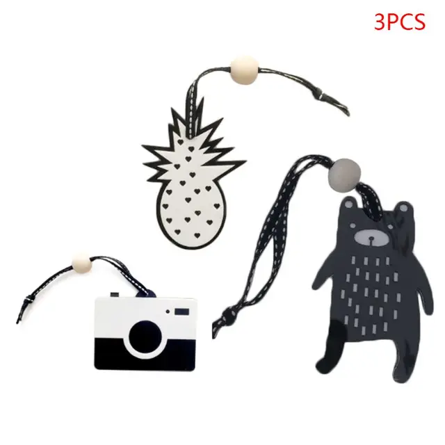 N80C Baby Pram Pendant Chain Chewable Bracelet Baby Mobile Teether Panda Bear Toy Can Chew BPA Free Baby Teething Gift 1