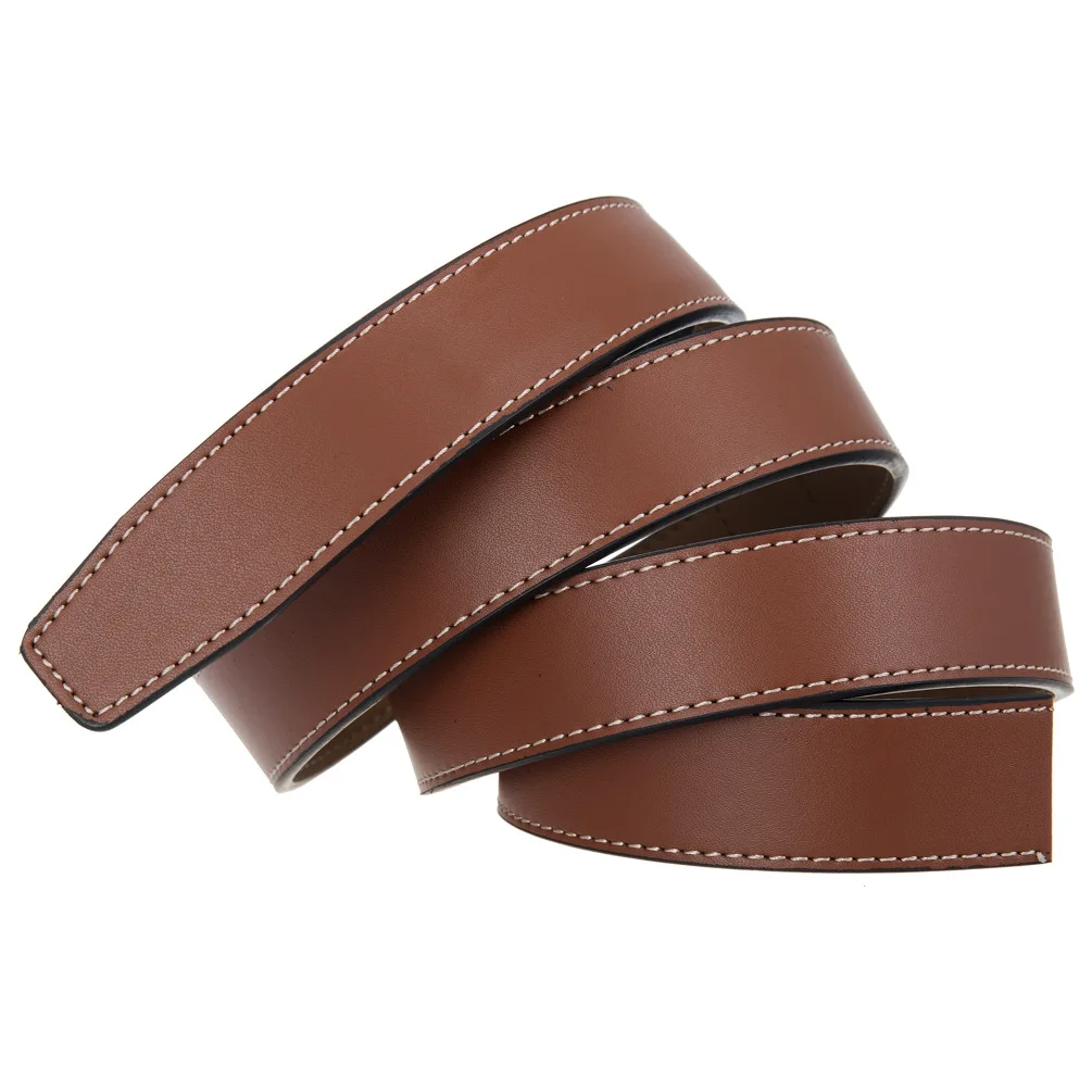 Men's Automatic Buckle Belt 3.0cm-3.1cm Adjustable Second Layer Cow Leather Ratchet Without Buckle