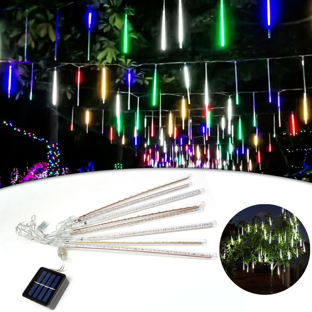 

Solar Powered LED Meteor Shower Fairy String Lights Xmas Party Garden Tree Lamp