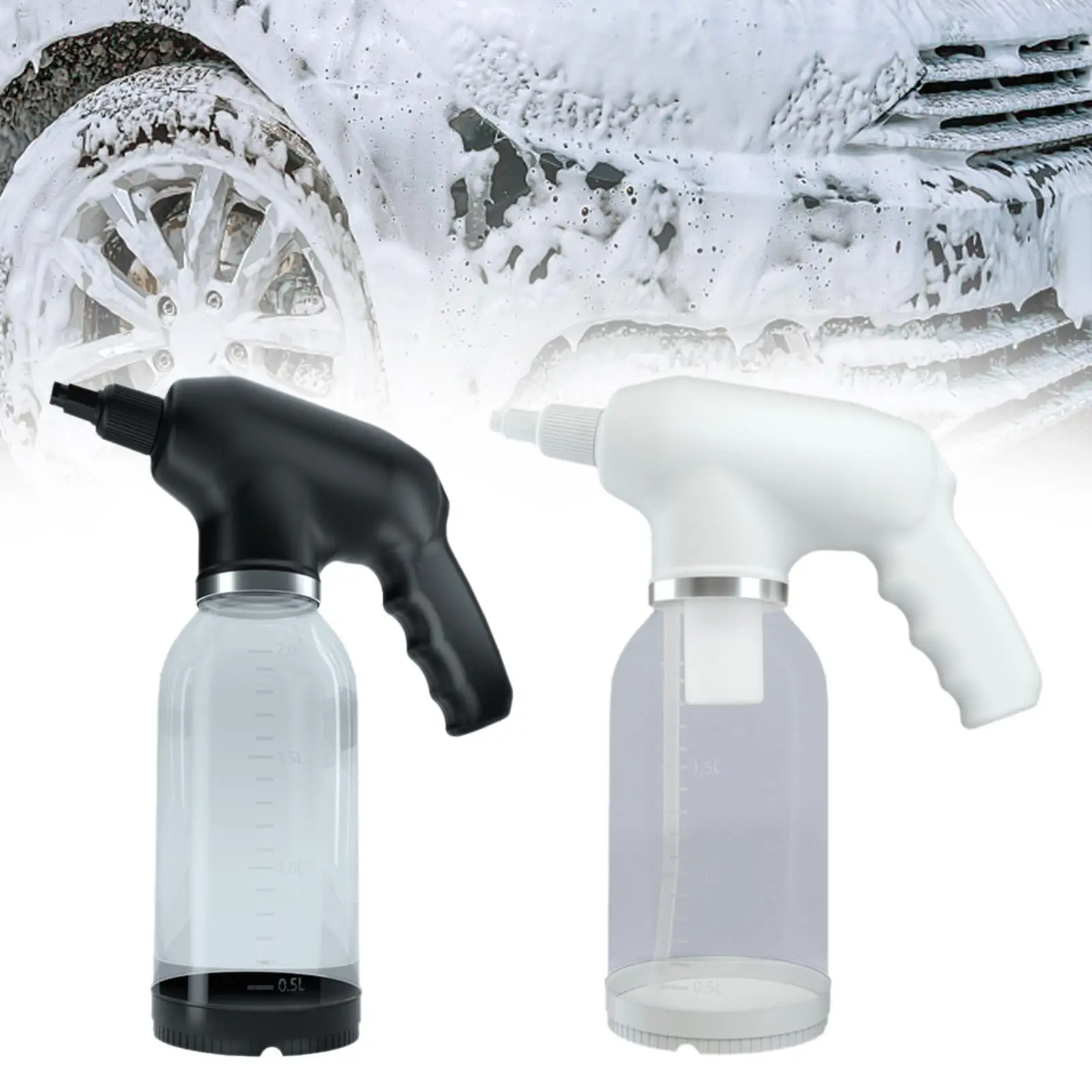 Electric Foam Sprayer Handheld Rechargeable Professional with Scale 2L for Car Beauty Cleaning Trucks Automotive Car Wash