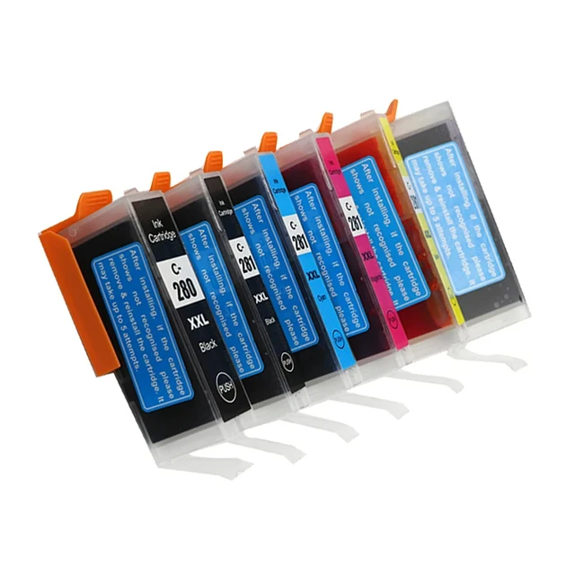 Paquete De 5 Cartuchos De Tinta Compatibles Con PGI-280XXL CLI-281XXL Para Canon PIXMA TR7520