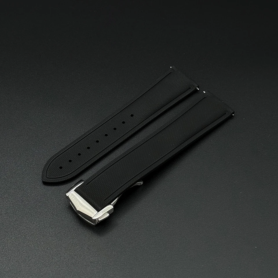 Premium Woven Pattern Sports Deployant Rubber Watch Band
