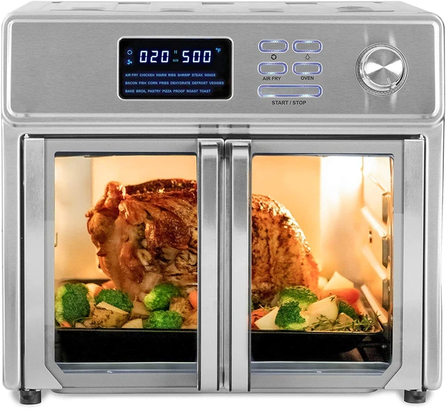 Air Fryer 26 QT Toaster Oven, 24 in 1 Large Convection Air Fryer Oven with  100 Recipes, 1700W