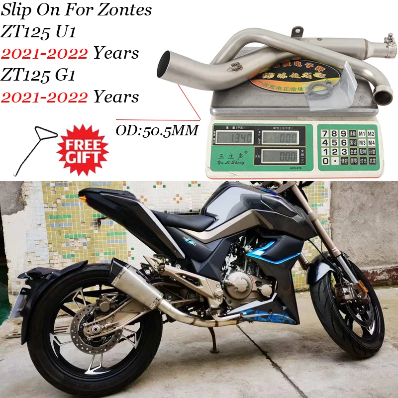 Motorcycle Exhaust Escape Moto Full System For Zontes Zt125 U1 G1 2021