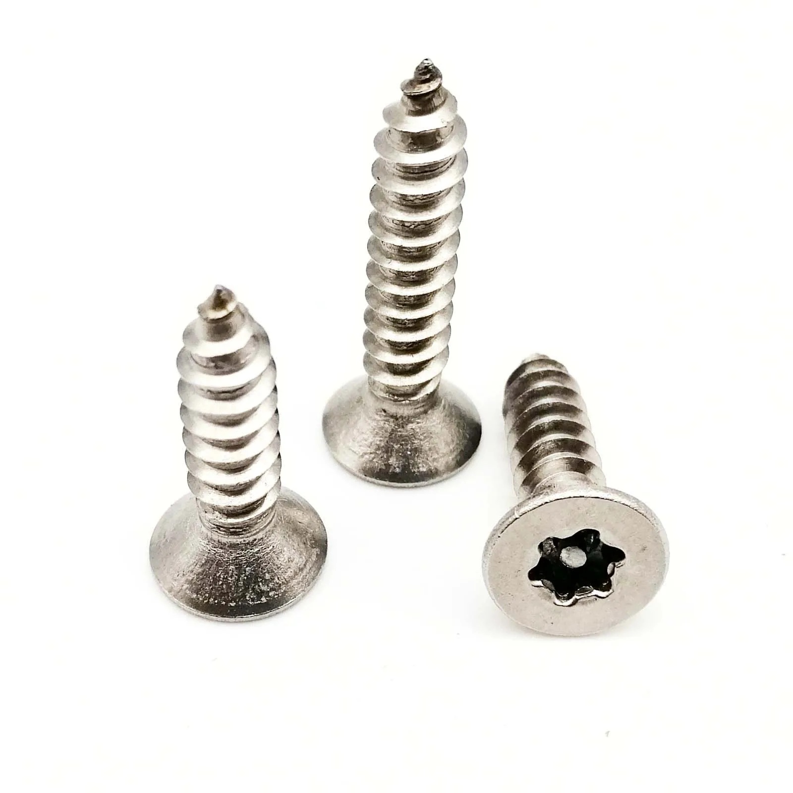 M2 M2.3 M2.6 M3 M4 M5 304 Stainless Steel Pin Six Lobe Torx Flat Countersunk Head Tamper Proof Security Self Tapping Wood Screw