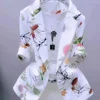 2024 Spring Summer New Lightweight Stylish Cropped Cardigan Women's Sun Protection Printing Jackets Slimming Western-Style Cloth