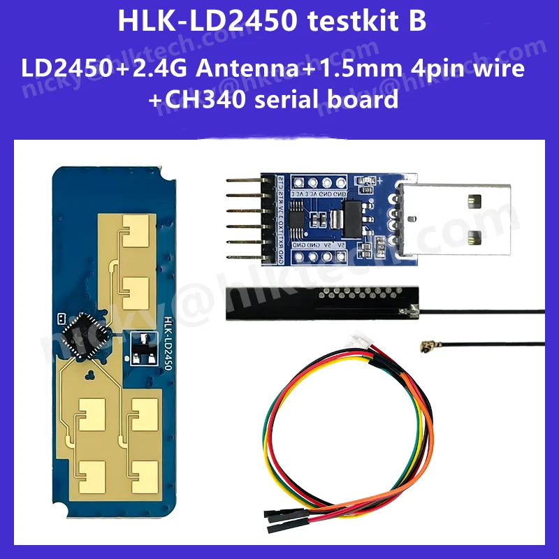 Oi-link-smart Home Motion Target Tracking Radar Sensor Module Medição do Ângulo de Distância 24ghz Hlk-ld2450 Hot Sale
