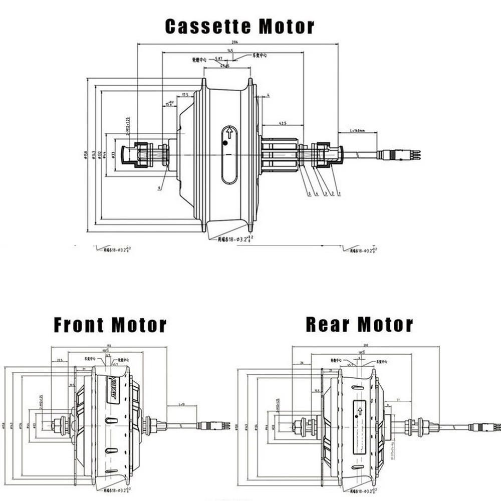 36V 350W 48V 500W Wheel Hub Motor Electric Bike Motor High Speed Brushless Gear Ebike Hub E-bike Front Rear Wheel Drive