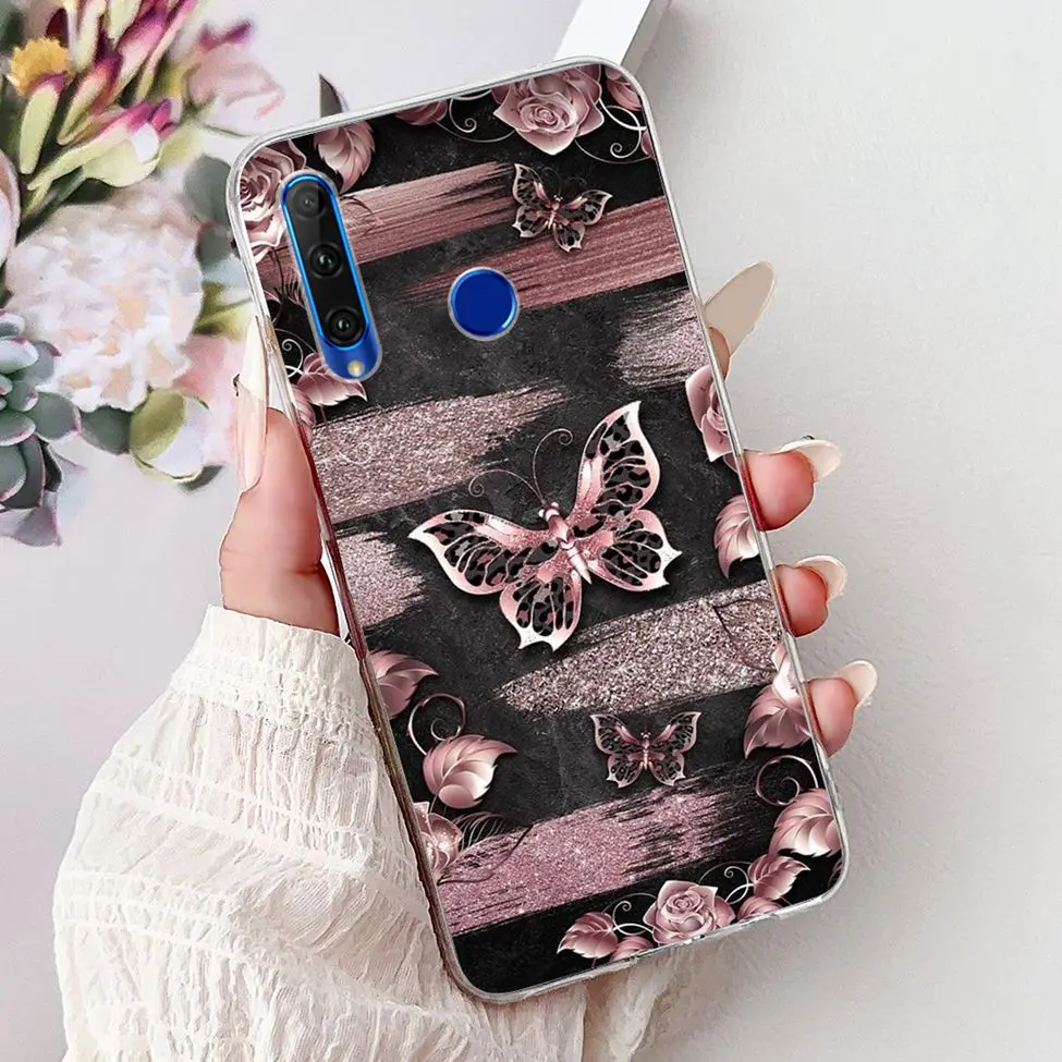 Cute Cartoon Cat Luxury Fashion Flowers Soft TPU Bumper Cover