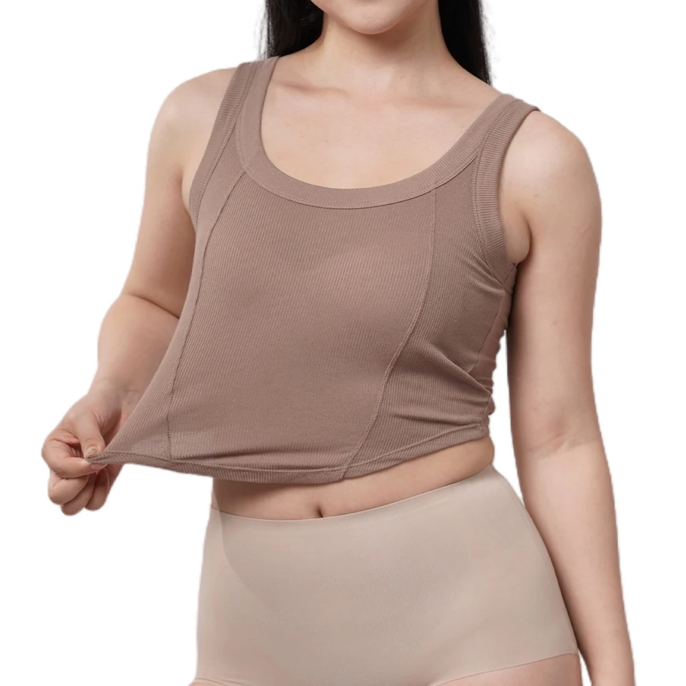 New Summer Fashion Short Sleeveless Yoga Vest Female Slim Sports With Bra Pads Fitness Running Tank Top