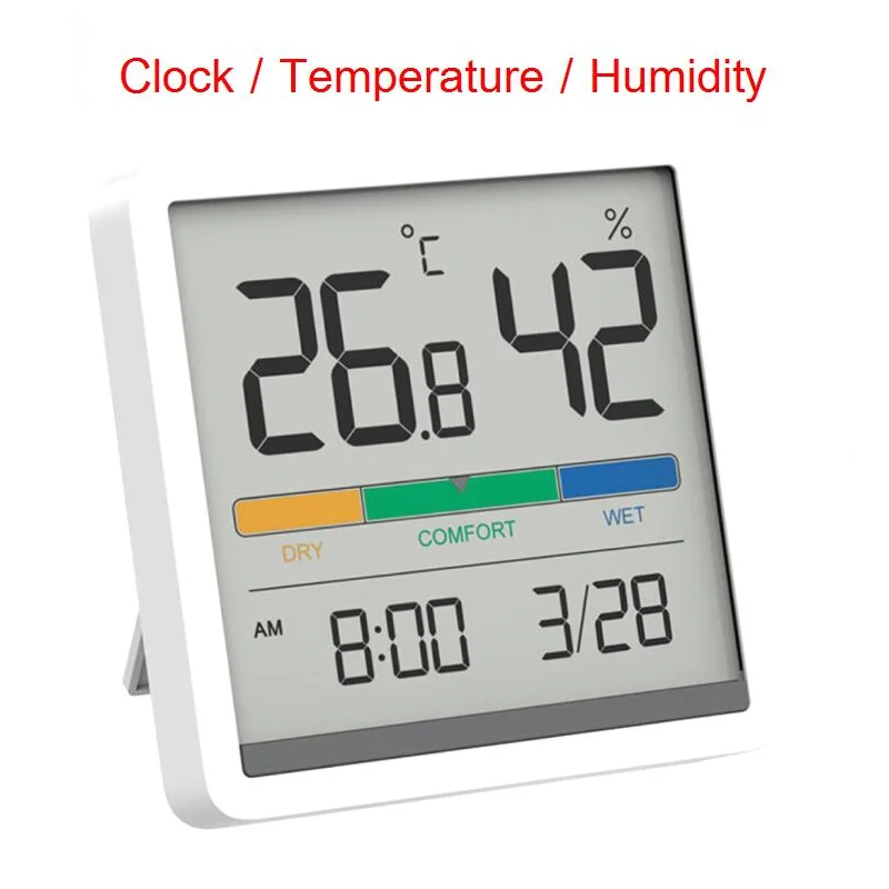 

Miiiw Mute Temperature Humidity Clock Home Indoor High-precision Baby Room C/F Temperature Monitor 3.34inch Huge display