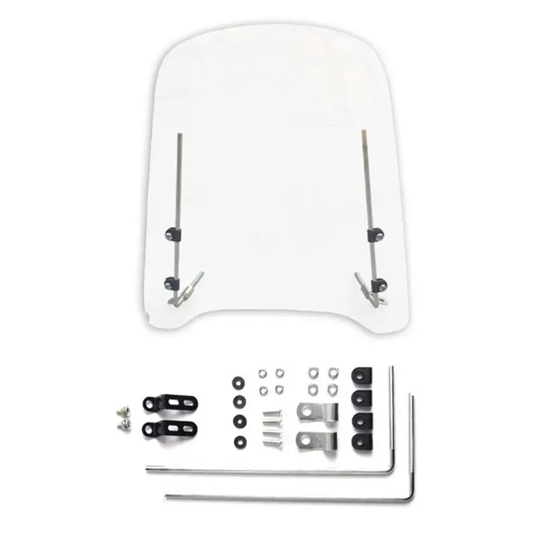 

Motorcycle Windshield Electric Scooter Front Windscreen HD Transparent Battery Car Flashing Tricycle With Mounting Accessories