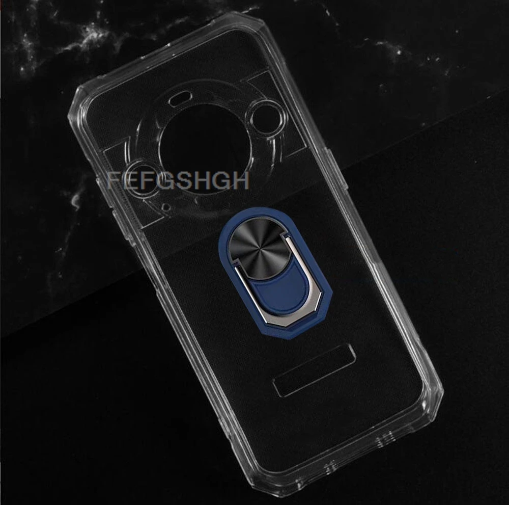 Elegant Black TPU Silicone Case with Finger Ring