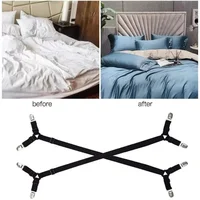 Universal Bed Sheet Holder Adjustable Elastic Fastener Straps Non-Slip Sofa Cover Clips Crisscross Gripper For Mattress Covers 2