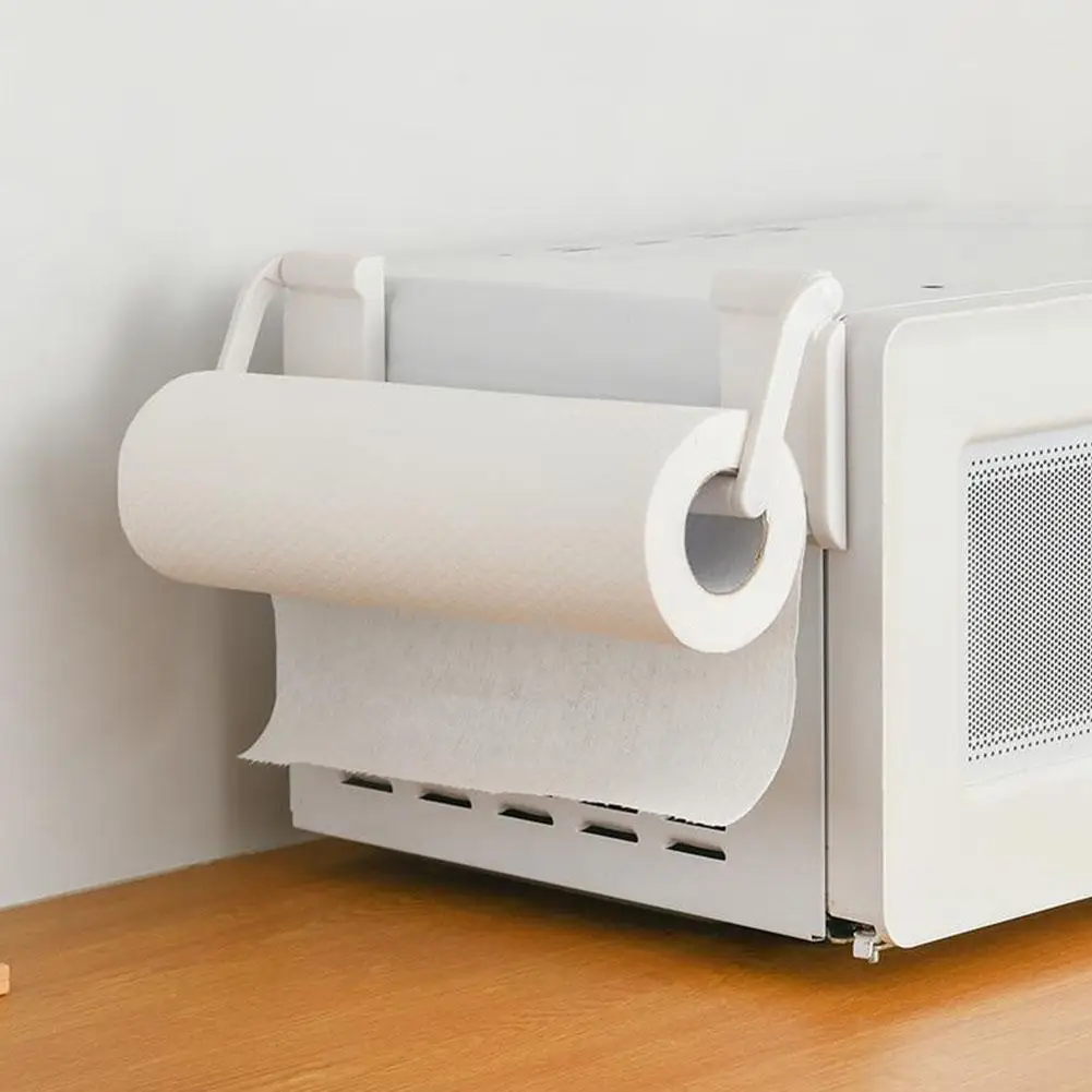 Household Magnetic Paper Towel Holder Kitchen Hanger Film Rack Storage Cling Dishcloth Punch-free Roll Holder Paper paper towel holder