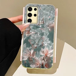 Elegant Water Wave Texture Butterfly Flower Phone Case Cover - Samsung S23 FE (Yzghua48)