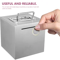 Unopenable Saving Jar Piggy Bank Stainless Steel for Adults Metal Money Kids Child 2