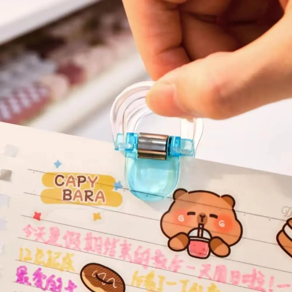 Clip per etichette per libri trasparenti da 10 pezzi, clip resistenti, clip per carta con bordo antiscivolo, set di clip colorate in plastica per segnare le pagine, per uso in ufficio - immagine 3